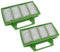 vhbw 2x Mikro-Hygienefilter kompatibel mit Sebo Airbelt K1, K Series Staubsauger - Luftfilter, Grün, Rechteckig