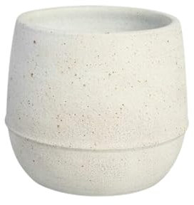 SMPLY. Macetero Decorativo de Cerámica Redondo para Plantas Interior y Exterior Ideal para Terrazas y Jardínes 16 x 16 cm Blanco