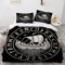 AOYNP Vikings Bettwäsche 200x200 Wikinger skandinavische Runen 3D Druck Weiche Mikrofaser Bettwäsche Set Kinder Teenager Wikinger Bettwaren Bettbezüge mit ReißVerschluss und 2 Kissenbezug 80x80cm
