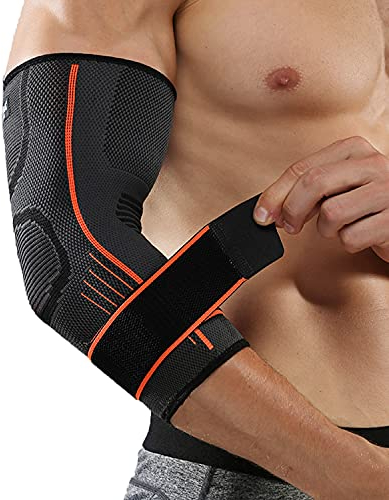 EYOTTO Ellenbogenbandage mit Gurt, Kompressionsmanschette verstellbar für Damen Herren, Armstütze für Workout,Basketball,Golf,Tennis,Gewichtheben,Schmerzlinderung, Sehnenscheidenentzündung, Arthritis
