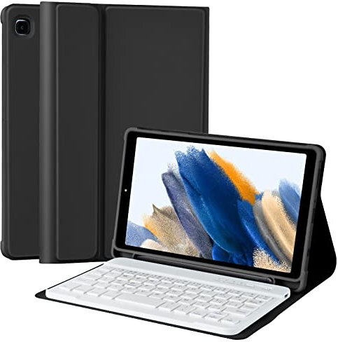 Tastatur hülle für Samsung Galaxy Tab A7 Lite 8.7 inch 2021 Model(SM-T220/T225/T227),Schlankes Leichtes Standcover mit Magnetisch Abnehmbarer Drahtloser Bluetooth-Tastatur