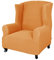 YOPOIY Hohe Dehnung weich dick Ohrensessel Überzug Klein Karierter Jacquard-Strickstoff Husse für Ohrensessel 1 Stück rutschfest für Sessel -Orange-