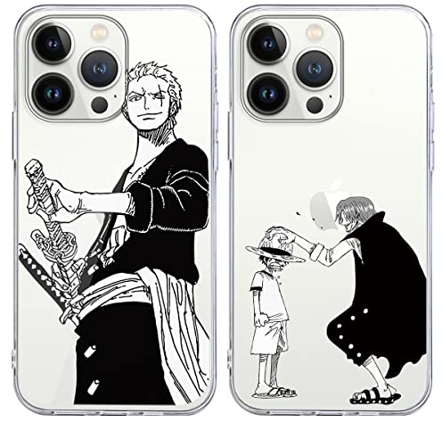 2 Stück Handyhülle für Apple iPhone 6/6s Hülle 4.7'' Anime Jungs Gear 5 Nika Zoro Hülle, Transparent Manga Cool Muster Schutzhülle Weiche TPU Silikon Cover für Frauen Junge Case für iPhone6s