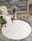 carpet city In-& Outdoor Teppich - Rund 200 cm - für Innen-& Außenbereich - Wetterfest Balkon-Teppich, Terrasse, Flur, Küche - Wohnzimmer-Teppiche - Hochtief/ 3D-Effekt - Rauten-Muster in Creme