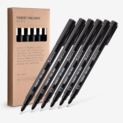 Jackson's : Pigment Fineliner : Set of 6 : .05,.1,.2,.3,.5,.8