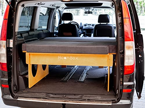 Moonbox Heckbettsystem Campingbox Schlafsystem Bettfunktion Bett Camping Minicamper Wohnmobil Campingmodule Transporter Van Kombi 200x130x50cm MB200