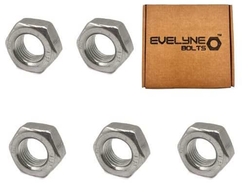 Tuercas hexagonales de acero de rosca fina M14 x 1,50, paquete de 5