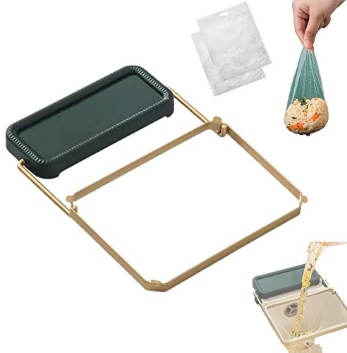 Kitchen Residue Filter Screen Holder,Kitchen Residue Filter Screen Holder Includes 100 Nets,Sink Trash Storage Rack Holder,Sink Filter Net for Kitchen Leftovers,Food Waste,Kitchen Sink GAD-White