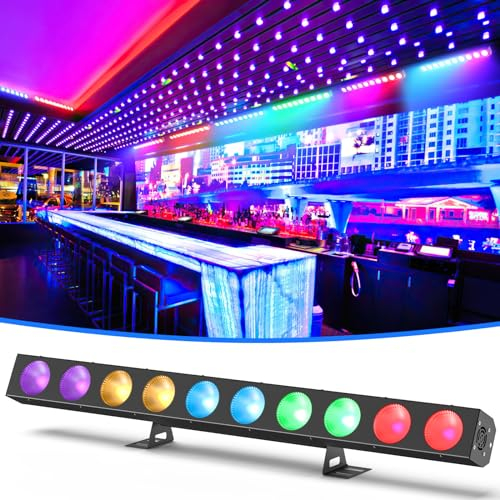 120W Wallwasher Bühnenlicht COB RGBW Partylicht mit 10 pcs 4 in 1 LED Lamp Beads, dmx512 und Sound Aktiviert Effektstrahler für DJ Konzert Party Hochzeiten Nachtclub Tanzsaal