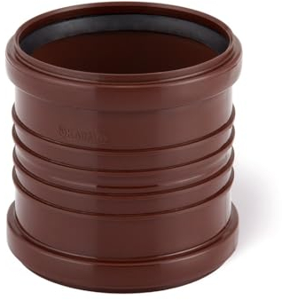 KARMAT Muffe DN110 Verbinder Reinigungsrohr Entwässerungssystem Fallrohr Dachrinnen Regenwasser Verbinder | Polypropylen | Braun