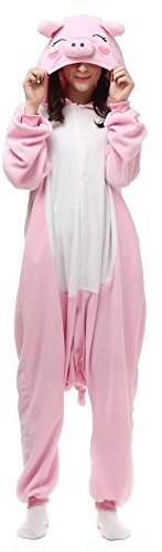 Pyjamas Grenouillères Cosplay Adulte Unisexe Rose Cochon Porcins Onesies Deguisement Halloween Animaux Romper Pajamas Vêtements de Nuit Carnaval Costumes Adolescents