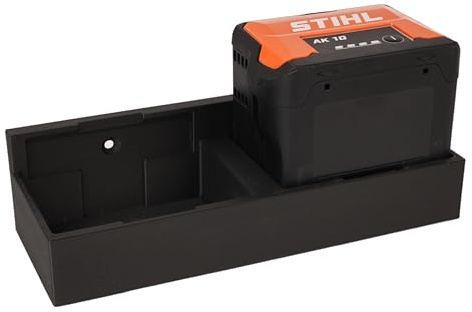 Wandhalterung passend für 2 STIHL Akku AK AK10 AK20 AK30 Halterung Akkus Akkuhalter Akkuhalterung Zubehör (Schwarz)