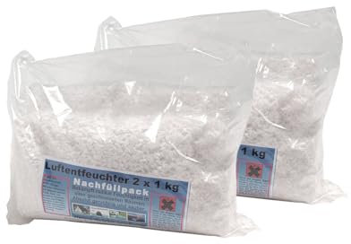 Luftentfeuchter Granulat 2x 1kg Nachfüllpack für Raumentfeuchter, geruchslos