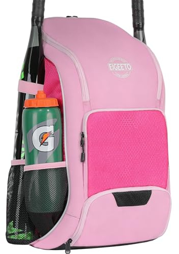 EIGEETO Baseball- und Softball-Rucksack, Ausrüstungstasche, Erwachsene, Rosa