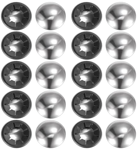QUARKZMAN Druckmutterkappen 0,79 Zoll M20 x 42mm 65Mn Stahl 20 Stück | Achsdruckmutterbefestigung für Handwagen, Rasenkarren und Rollbehälter