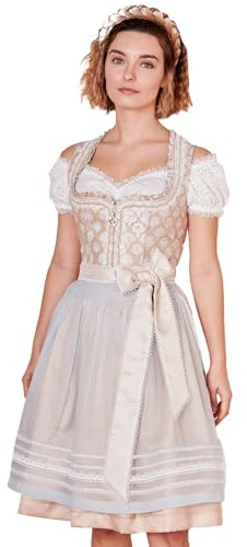 Krüger MADL Dirndl Seraphina 415267 | Natur Hellblau 60cm 46