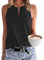 WNEEDU Womens Sexy Sleeveless Tank Tops Summer Elegant V Neck Vest Top Ladies Loost Fit Trendy Shirts Blouse Black L