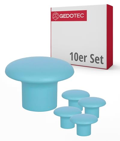 Gedotec Möbelknöpfe für Kinderzimmer | Durchmesser 32 mm | Farbe Türkis | 10 Stück | Möbelgriffe Kunststoff | COLOUR | Schrankknöpfe bunt | Möbelknauf Kinder | moderne Griffe Möbel | Schrankknauf