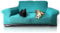 FOCARIS Home Sofabezug, verstellbar und wasserdicht, wasser- und schmutzabweisend, Türkis, 3-Sitzer, Länge max. 233 cm, gepolstert, Maisform, Geschenkverpackung, Geschenk