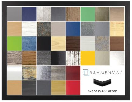 MDF Rahmen Skane für Bild 70x105cm Schwarz Gemasert mit Acrylglas