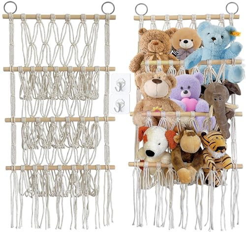 qimeyu Stofftier Aufbewahrung,Aufbewahrung Kuscheltier,Netz für Kuscheltiere,3 Etage Kuscheltiers Aufbewahrungs,Hängend Stofftier Aufbewahrungs Netz für Kinderzimmer Wohnzimmer Schlafzimmer