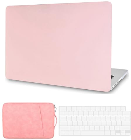 FFBOFFC Case Compatible with MacBook Air 15 Inch Case 2024 2023 Model A3114 A2941 with Liquid Retina Display & Touch ID, Plastic Hard Shell Case & Keyboard Cover Skin & Sleeve Bag, Pink