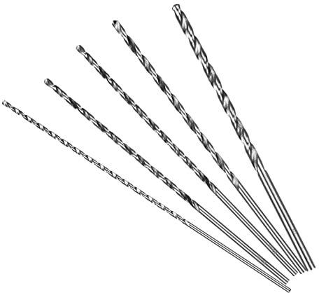 5 brocas extralargas de 2 a 5 mm, broca larga para madera, HSS larga, 150 mm, broca en espiral extralarga, vástago recto para herramientas eléctricas de metal