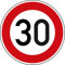 Panneau de signalisation, vitesse maximale autorisée 30 Z0274-30 (n° 274-30 - Diamètre 410 mm - Composite en aluminium) - Vitesse maximale : 30 km/h Dreifke®
