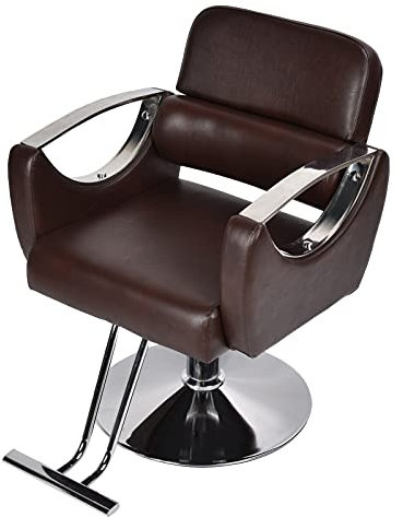 MechKit Friseurstuhl, Vintage Friseursessel mit Fußstütze, Drehbar Höhenverstellbar, Retro PU Leder Salonstuhl, bis 300kg Belastbar, Kosmetikstuhl für SPA Schönheit