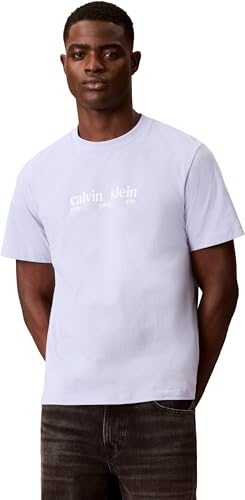 Calvin Klein Herren T-Shirt Kurzarm Graphic mit Rundhalsausschnitt, Blau (Casual Blue), 2XL