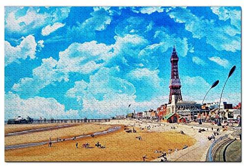 Uk England The Blackpool Tower Jigsaw Puzzle for Adults 1000 Piece PaperyTravel Gift Souvenir 26x38CM
