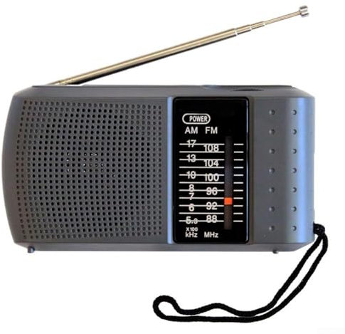 Tragbares Außenradio, AMFM Mini-Radio-Lautsprecher, Vollband-AFM-Stereo, mit Teleskopantenne, 12 x 11 x 5 cm