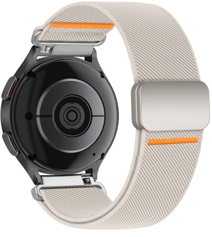 20mm Elastisches Magnetic Armband für Samsung Galaxy Watch 7 6 5 4 FE 40mm 44mm/6&4 Classic 43 47 42 46 mm/5Pro 45mm,Stretch Nylon Magnet Sport Band für Garmin Vivoactive 5 3/Forerunner 55 245 42mm