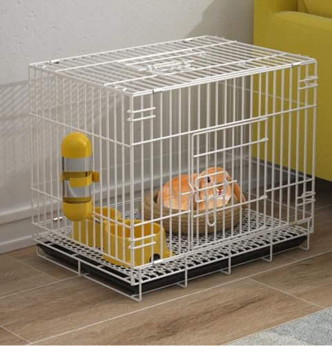 Kaninchenkäfig, Kaninchenkäfig mit zwei Ebenen, Meerschweinchenkäfig, Frettchenkäfig, Chinchilla-Käfig, Haus für kleine Tiere (mit Tablett + Gitter + Tränke + Grasnest + Futterbox)