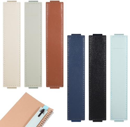 Lnngub 6 Pcs Elastic Pen Holder for Notebook, Adjustable Pen Sleeve Pouch with Elastic Band for Journal Planner Notebook,6 Colors