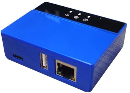 Fleixoaptv WiFi Ethernet Bluetooth Printserver, Verwandeln Sie Ihren USB-Drucker In Einen Kabellosen Drucker. EU-Stecker