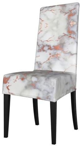 OTTKGGA Rose Gold Marble Dining Chair Covers High Chair Seat Protector Removable Washable Dining Room Hotel Ceremony