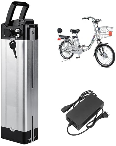 HJGHY Lithium-Batterien 36V 48V 60V Faltbarer eingebauter Akku 10Ah 12Ah 15Ah 20Ah Wiederaufladbarer Akku mit Ladegerät und Griff für 360W-720W Motorbausätze,48v15ah