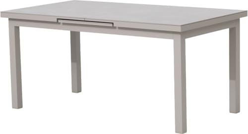 Primaster Gartentisch ausziehbar Aluminium Rhodos 167/217 x 90 cm hellgrau Gartentisch