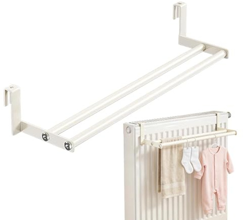 Heizkörper-Kleiderständer - 48cm Handtuchhalter Für Heizkörpers Heizung, Heizkörper-Wäschetrockner Ohne Bohren, Aufbewahrungsregal, Heizkörperregal Einhängen, Multifunktional Für Balkon Und Geländer
