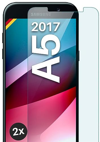 moex ShockProtect Panzer Schutz Glas für Samsung Galaxy A5 (2017) Schutzfolie 9H Härte, Panzerfolie kratzfest und bruchsicher, HD Displayschutzfolie Ultra-Klar, Schutzglas Folie, 2x Stück