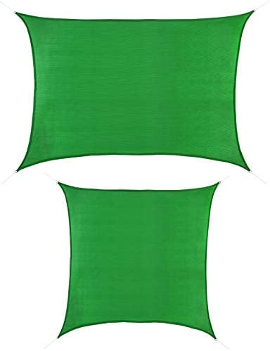 BB Sport Sonnensegel 5m x 5m Smaragd HDPE Rechteckig UV Schutz Garten Terrasse Camping Sonnenschutz Windschutz Schattenspender