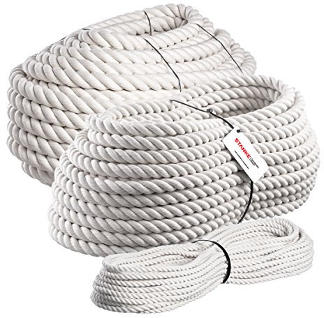 Seilwerk STANKE 20 m Corde de Coton 20 mm Fibres Naturelles torsadé à la Main gréement