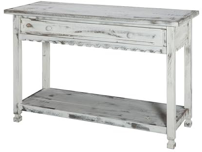 Alaterre Konsolentisch, Holz, Weiß Antik