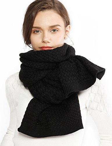 RIIQIICHY Strickschal Damen – Kuscheliger Winterschal, Schal Schwarz Damen, Weicher Damenschal für Winter