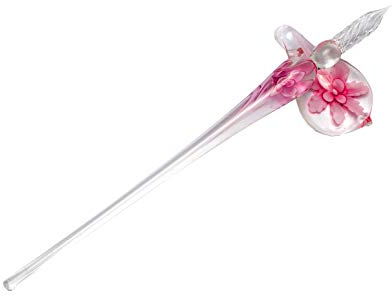 RayLineDo Kristallglas-Dip-Stift für Kalligraphie, Dip-Stift, Glas, Signaturstift, Kissen, rosa