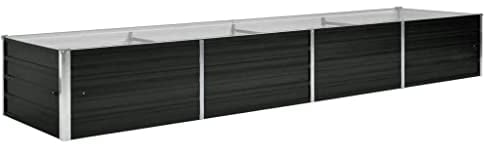 vidaXL Hochbeet Pflanzkübel Blumenkasten Garten Pflanzkasten Terrassen Gemüsebeet Gartenbeet Pflanzbeet Anthrazit 320x80x45cm Verzinkter Stahl