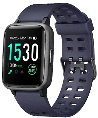 Smartwatch Funker S7 Pulse Sport und Aktivitätstracker mit Touchscreen, wasserdicht, 5 ATM, Pulsmesser und Stoppuhr, für iPhone iOS und Android, Violett