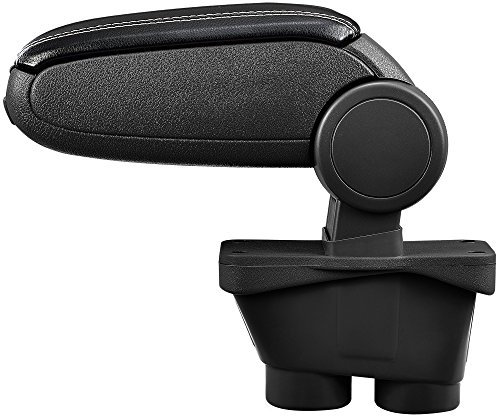 LP Trade Accoudoir Central pour 208 I | Accessoire Console de Rangement et Repose-bras avec Compartiment Organiseur | Pièce Détachée d'Intérieur de Voiture | Simili Cuir Noir - Couture Blanche