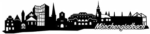 Samunshi® Mönchengladbach Skyline Wandtattoo Sticker Aufkleber Wandaufkleber City Gedruckt Mönchengladbach 120x28cm schwarz